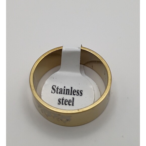 Stainless Steel Alloy Gold Fashion Ring Band U.S Size 9.5 - Picture 2 of 3